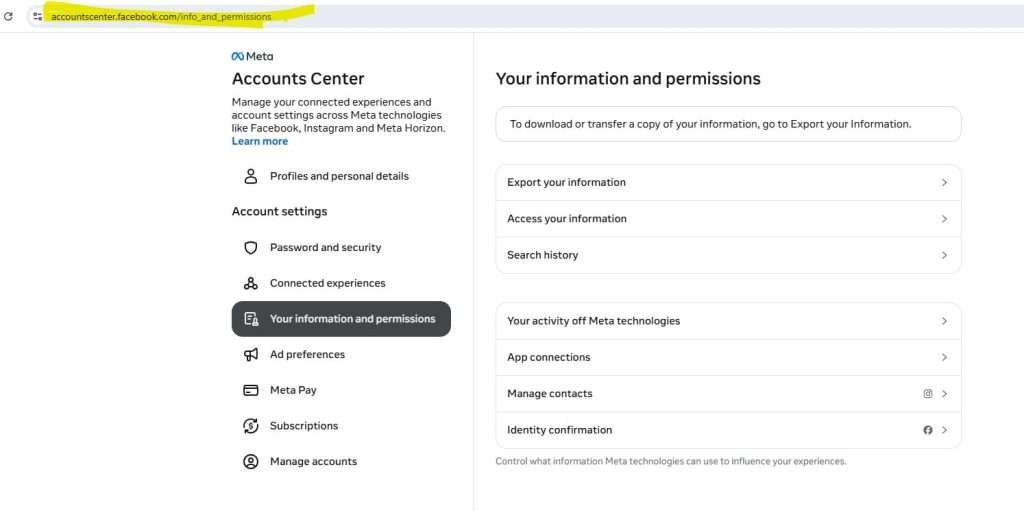 account info permission